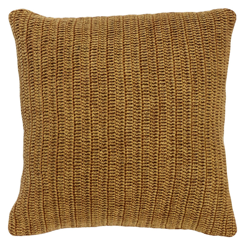 Rowan Square Cotton Pillow Cover & Insert, Brown