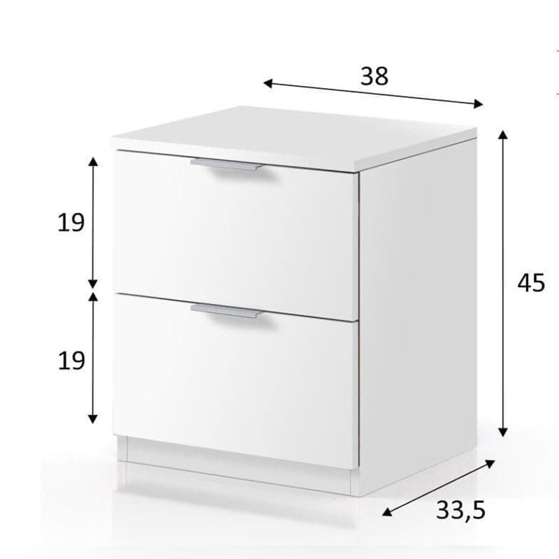38cm W Manufactured Wood Bedside Table