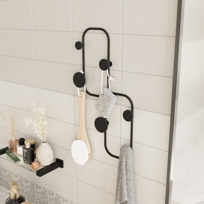 Durable Metal Wall Hook, Black, 10.2 x 2.0 inches, Height: 18.9 inches | Sturdy Ø0.4 inch Thickness, 1.1 lbs Load Capacity | Space-Saving Design for Home & Office, Perfect for Organizing Coats & Bags