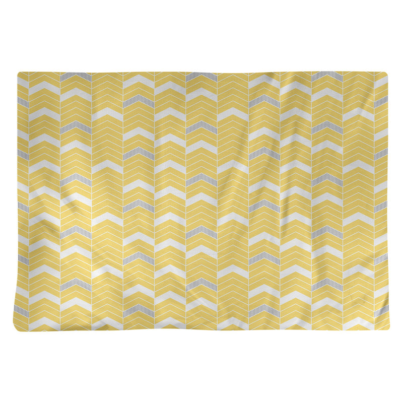 Récapitulatif à chevrons 18" lineed Stephenie, Jaune / Gris, Polyester