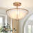 Hanshelmut 3-Light Gold Flush Mount Frosted Glass Shade for Dry Indoor