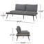 Siège à gauche, apparence de faux bois, structure en aluminium, dossiers en filet pour une meilleure circulation de l'air, gris, 64,6 po de profondeur, 29,42 de largeur, confort, largeur, profondeur
