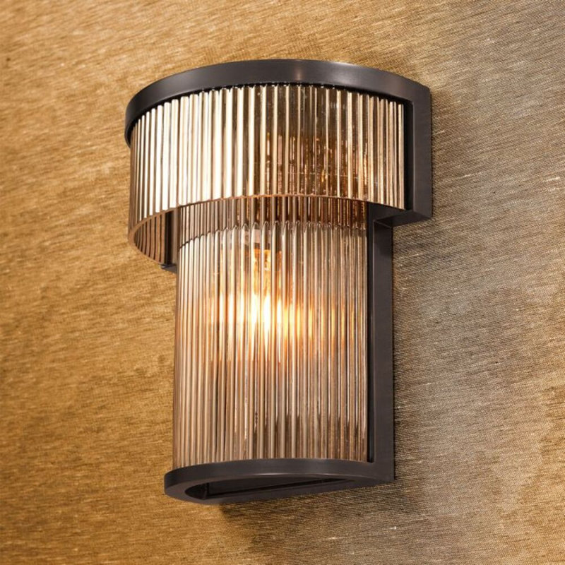 CDJ Wall Lamp Andromeda smoke glass, Bronze