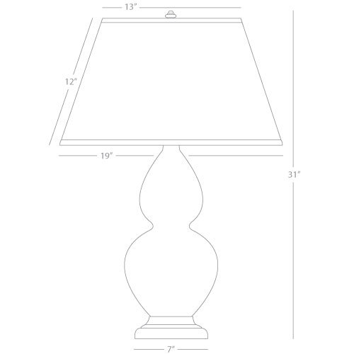Lampe de table double gourde, Large, Lucite, Celadon