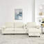 Canapé d'angle moderne avec rangement, structure en bois beige, canapé contemporain pour la maison familiale-861880109