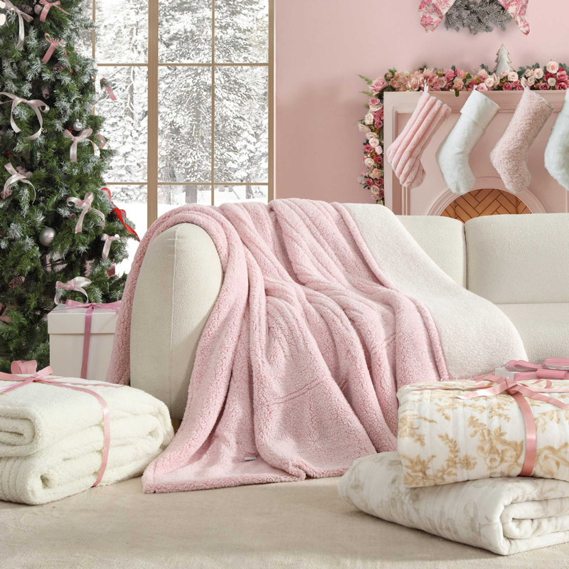 Couverture chauffante réversible Laura Ashley Clarabelle, Lit simple, Rose