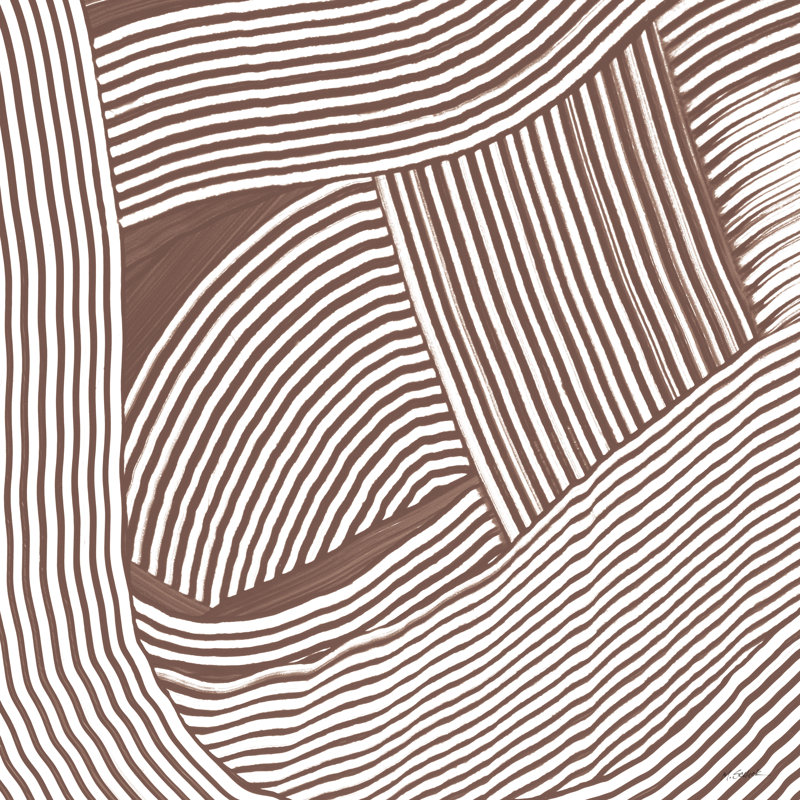 «Weaving III Brown» par Mike Schick - reproduction, H 12 po x l 12 po, Papier avec cadre photo en érable, Non