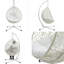 Fauteuil rond en rotin avec support - Blanc