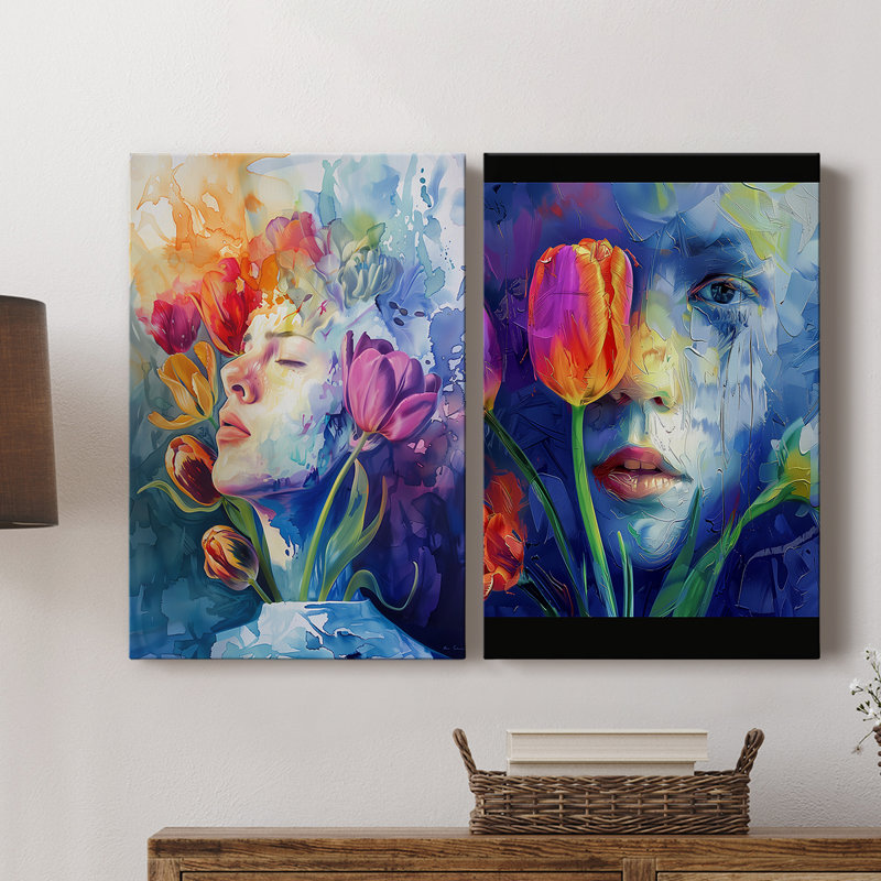 FLORAL Series DCCCX-Premium Gallery Wrapped Canvas -Ready to Hang, 18" H x 24" W