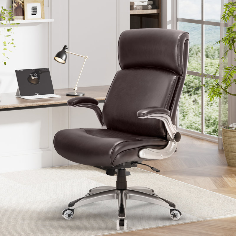 High-End Ergonomic Office Chair With Adjustable Headrest and Multi-Position Tilt, Brown