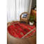 Tapis de coton oriental rouge en coton imprimé à la machine Mottos Oushak-257250561