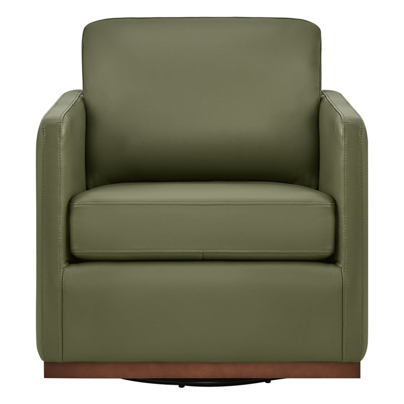 Fauteuil pivotant en cuir véritable Bobbi