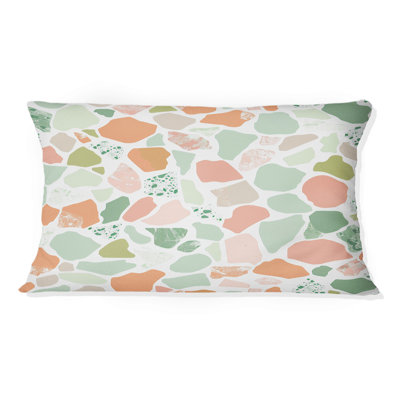 Coussin lombaire à carreaux roses et verts
