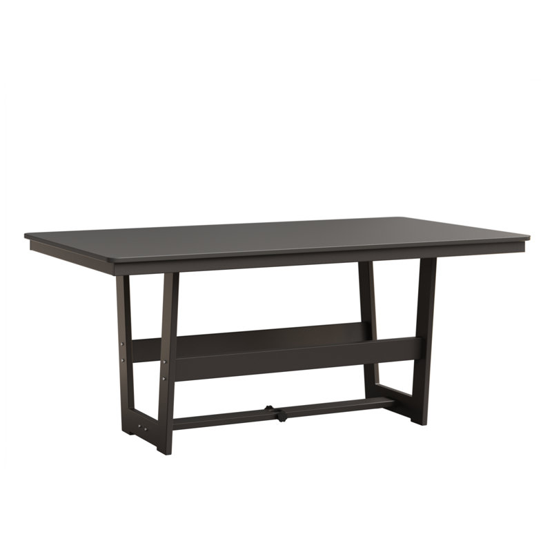 Table de salle à manger 70 po Berlin Gardens Hudson, Acier inoxydable martelé, Graphite