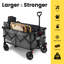 Chariot pliable Sekey 220l pliable avec une capacité de poids de 330 lb, chariot pliant robuste avec de grandes roues tout-terrain et porte-boissons (gris)