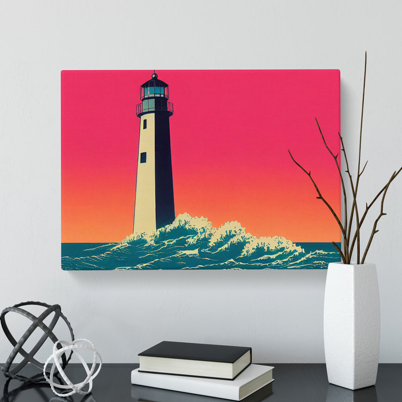 Pop Art Lighthouse - Wrapped Canvas, 50cm H x 76cm W x 3cm D
