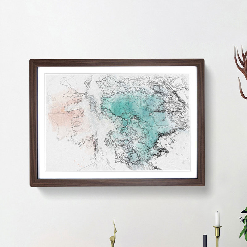 Montara Beach in California - Picture Frame Graphic Art Print, 40cm H x 60cm W x 2cm D, Walnut Framed