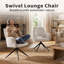Chaise de salle à manger pivotante en tissu avec fonction rotative et accoudoirs amovibles, ensemble de 2-236695043