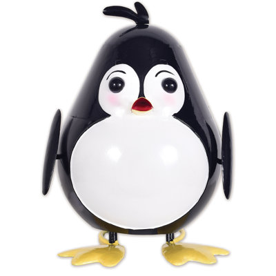 Waddles Round Penguin Metal Winter Tabletop Decor