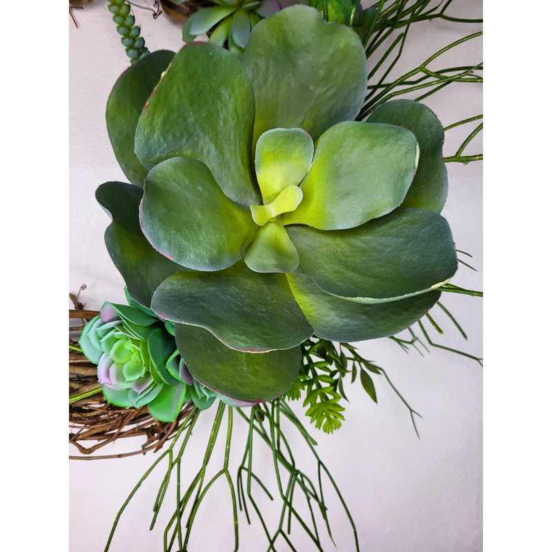 Faux Succulents 28'' Wreath