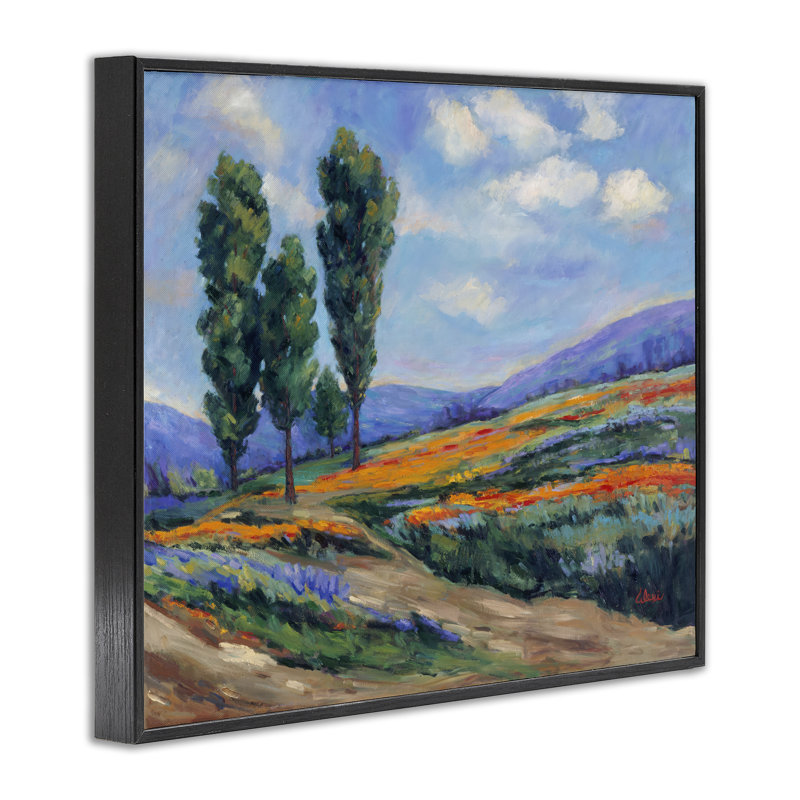 «Rolling Hills Traditional Landscape», art de la giclée encadrée par Alexi Fine, Giclée encadrée noir minuit