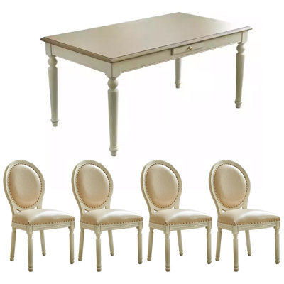 Elegant Quality Walnut Storage Dining Table Set
