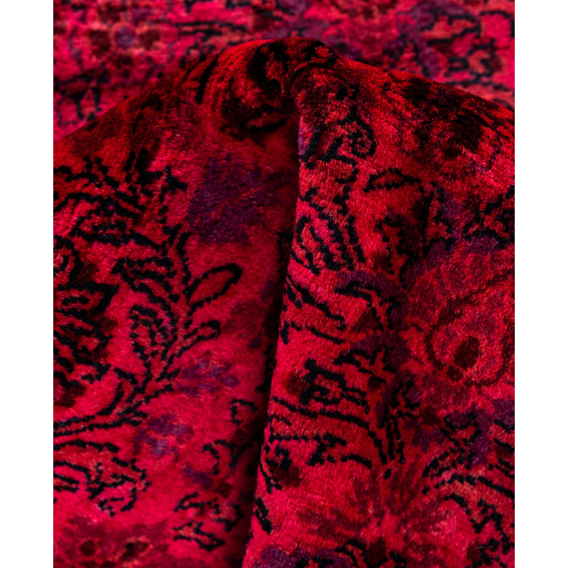 Overdyed Hand-Knotted Wool Modern-Contemporary Pink Area Rug 3' 1" x 5' 1"