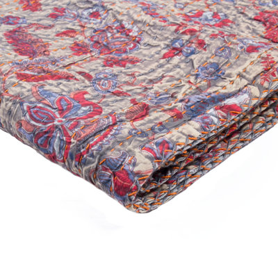 Kantha Knitted Throw Blanket