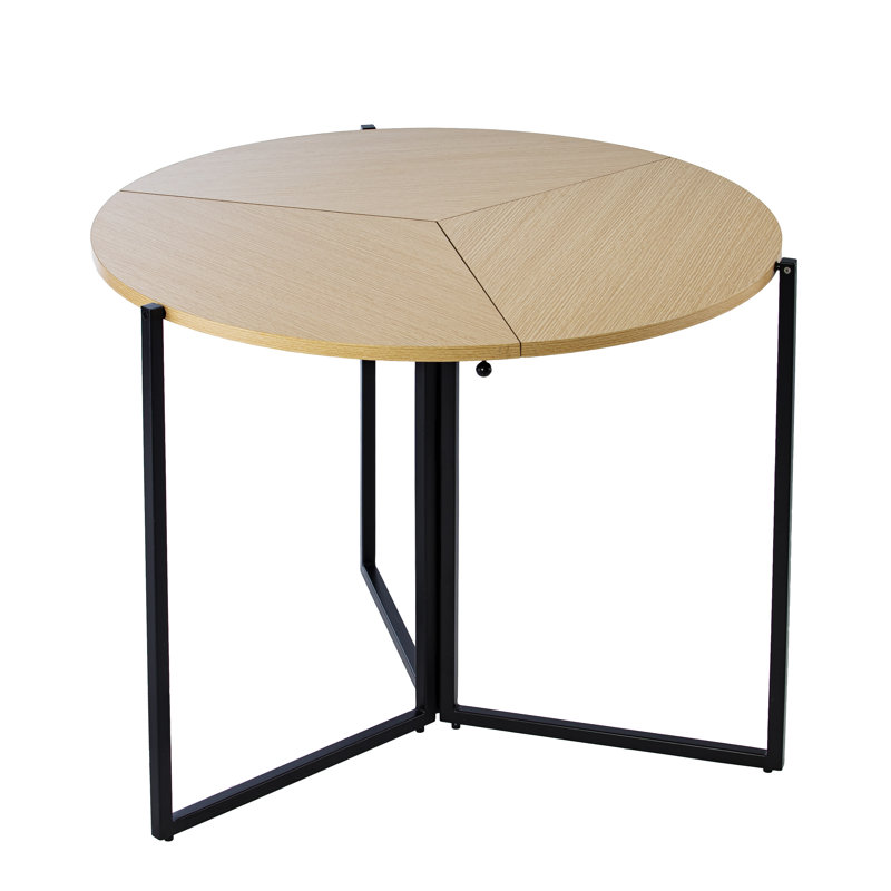 Vernett Extendable Round Metal Base Dining Table