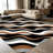 1PC Brown Black White Gray Wavy Stripe Geometric Abstract area rugs for Living Room, Soft and Comfortable, Suitable for all seasons, easy-to-maintain, machine washable Indoor floor mat, Under Table Farmhouse suitable for Dining Room, Bedroom,-129934727