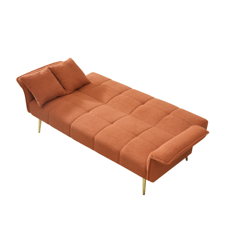 70-Inch Teddy Fleece Sofabed, Convertible Futon Sofabed With Adjustable Arms And Backrest, Modern Love Sofa For Living Room And Bedroom.
