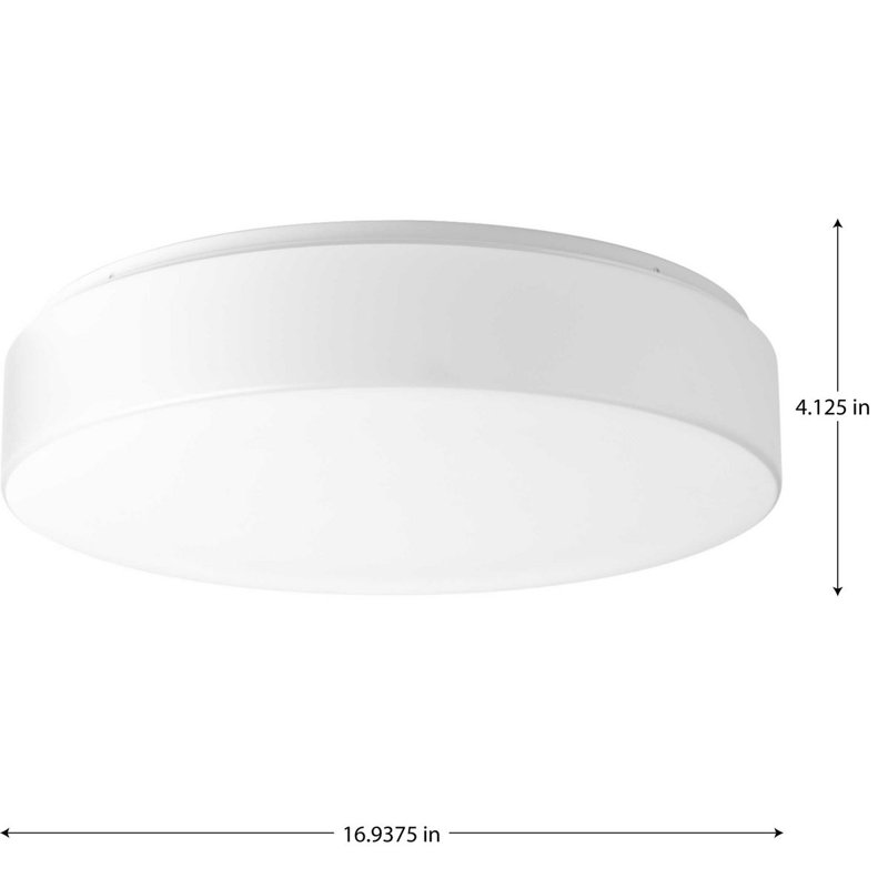 Mcculloch Acrylic LED Flush Mount, White, 4.13" H x 17" W x 17" D