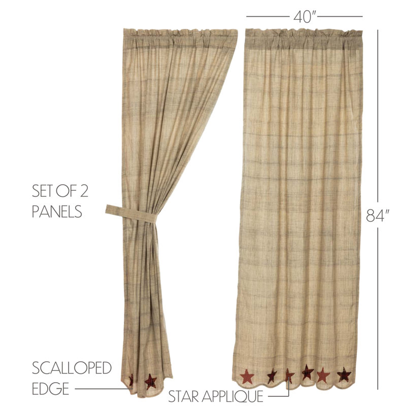 Paire de rideaux obscurcissant avec passe-tringle Abilene Star, L 84 po x l 40 po
