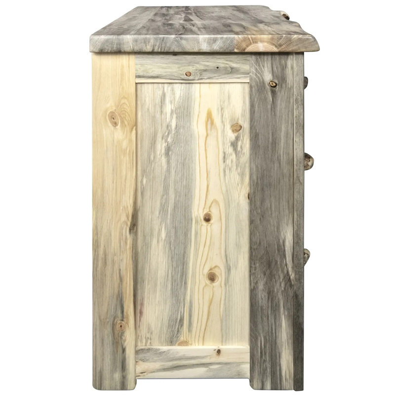Commode 7 tiroirs Big Edge, Laque naturelle transparente