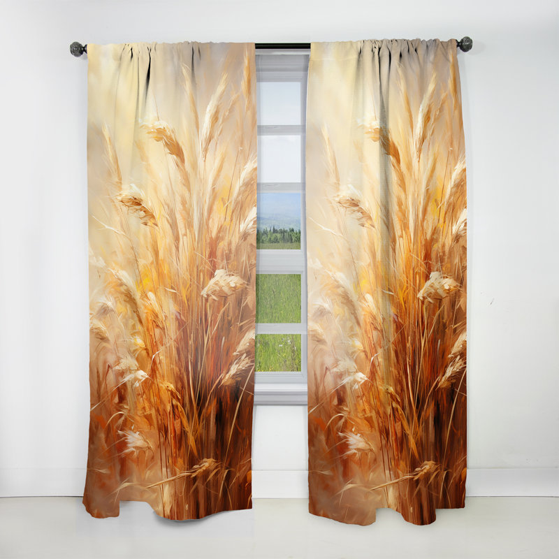 Cali Yellow Meadow Melodies - Traditional Velvet Curtain - Room Darkening - 1 panel, 52" W x 63" L