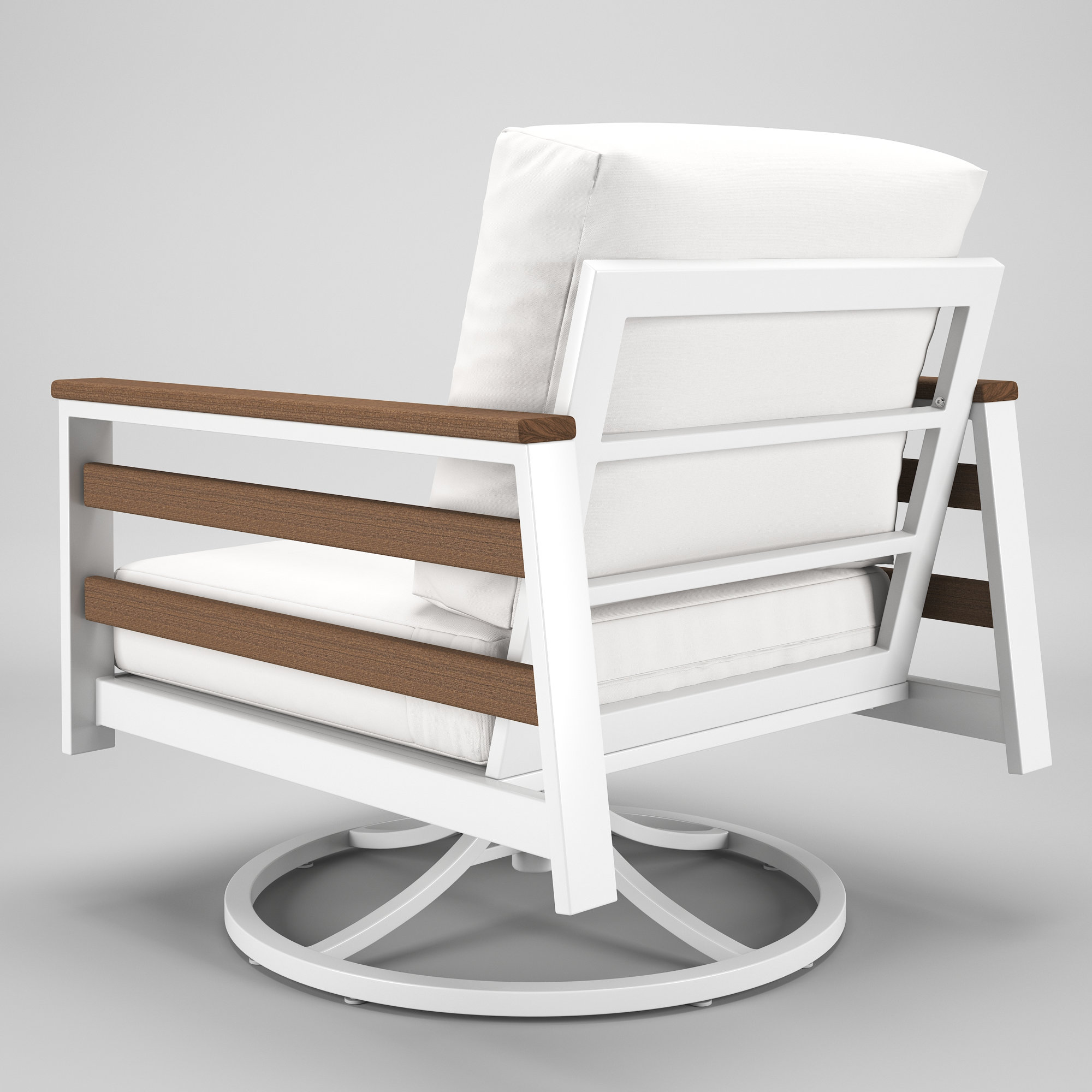 Townsend Metal Outdoor Rocking Chair With Sunbrella Cushion, Canvas White