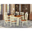 Ensemble de table et chaises de cuisine 7 pièces composé d'une table de salle à manger rectangulaire avec rallonge papillon et 6 chaises de salle à manger, babeurre et cerise-49667113-49667111-124189403