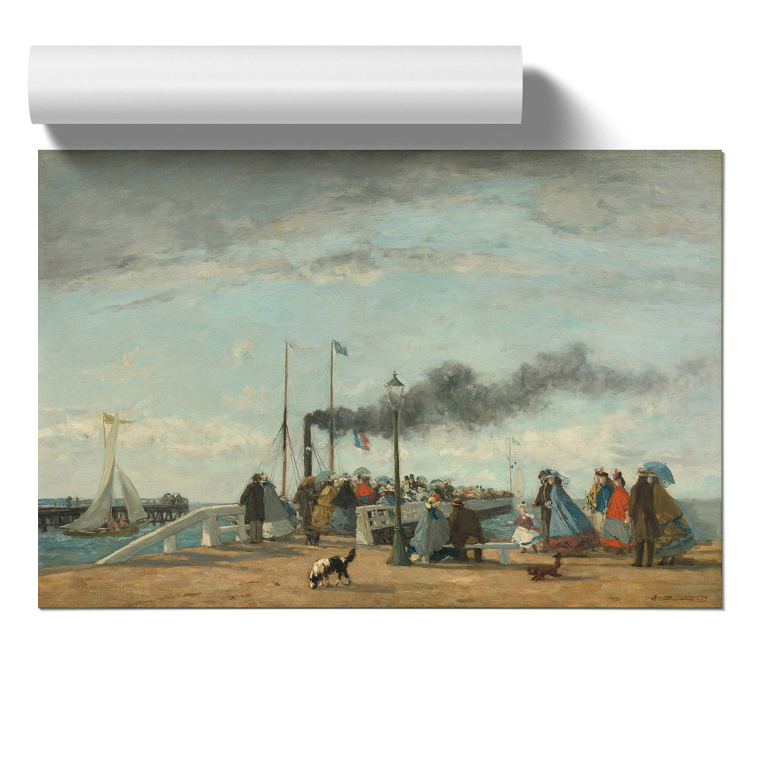 Jetty and Wharf at Trouville by Eugene Boudin - Frameless Print