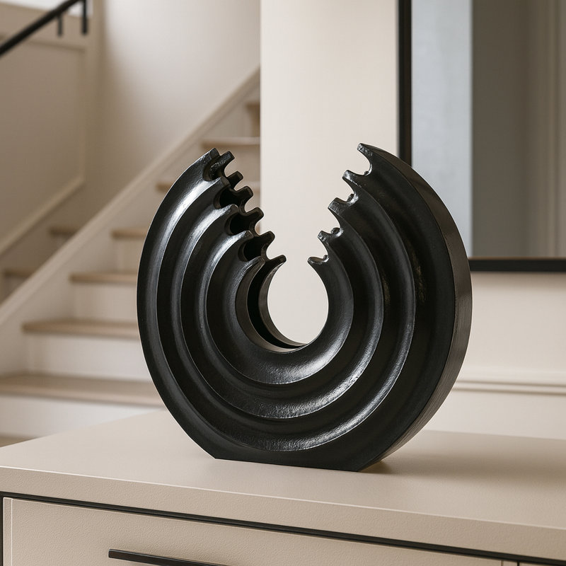 Khairun Handmade Aluminum Table Sculpture, Black