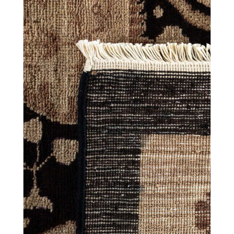 One-of-a-Kind 11' 10" X 18' 2" 2010s Wool Area Rug in Black