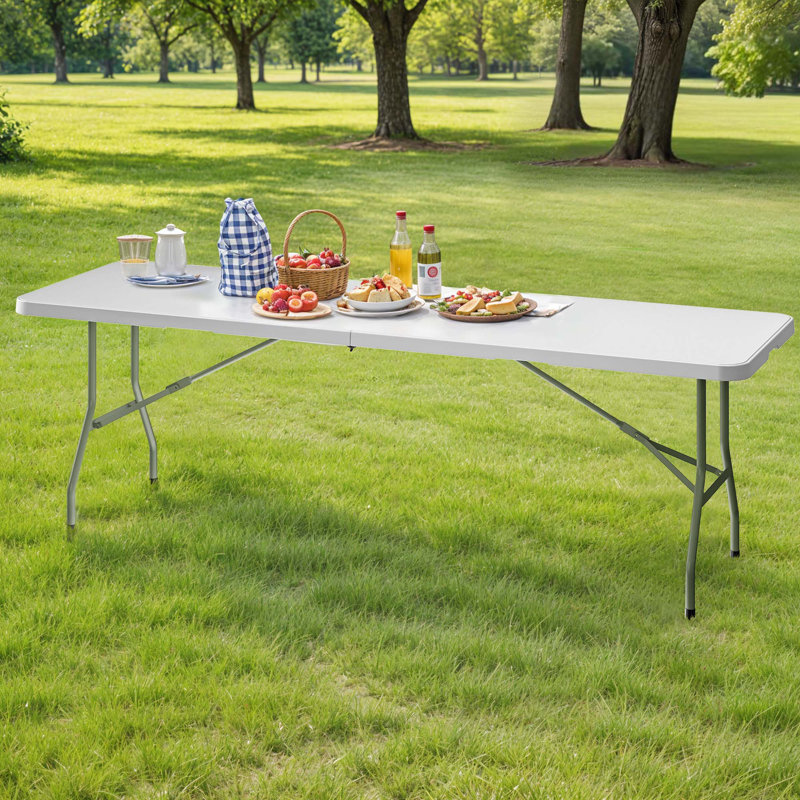 Table pliante Idrish 8 pi - Surface en PEHD robuste, imperméable et portable pour une utilisation intérieure / extérieure