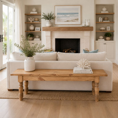 5' Rustic Solid Wood Bench Seat