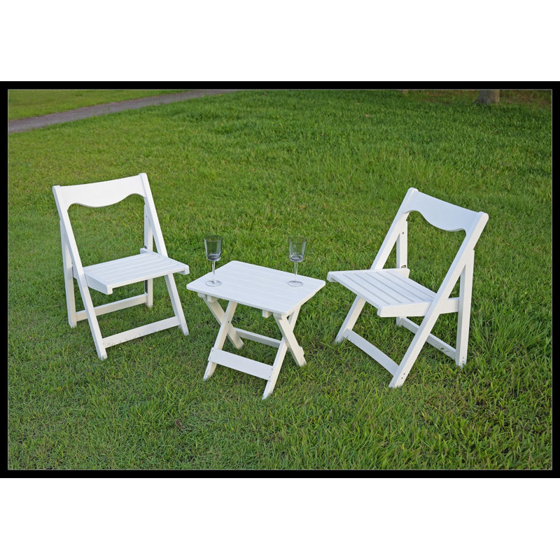 Markitta 2 - Person Patio Dining Set with Rectangular Table, White