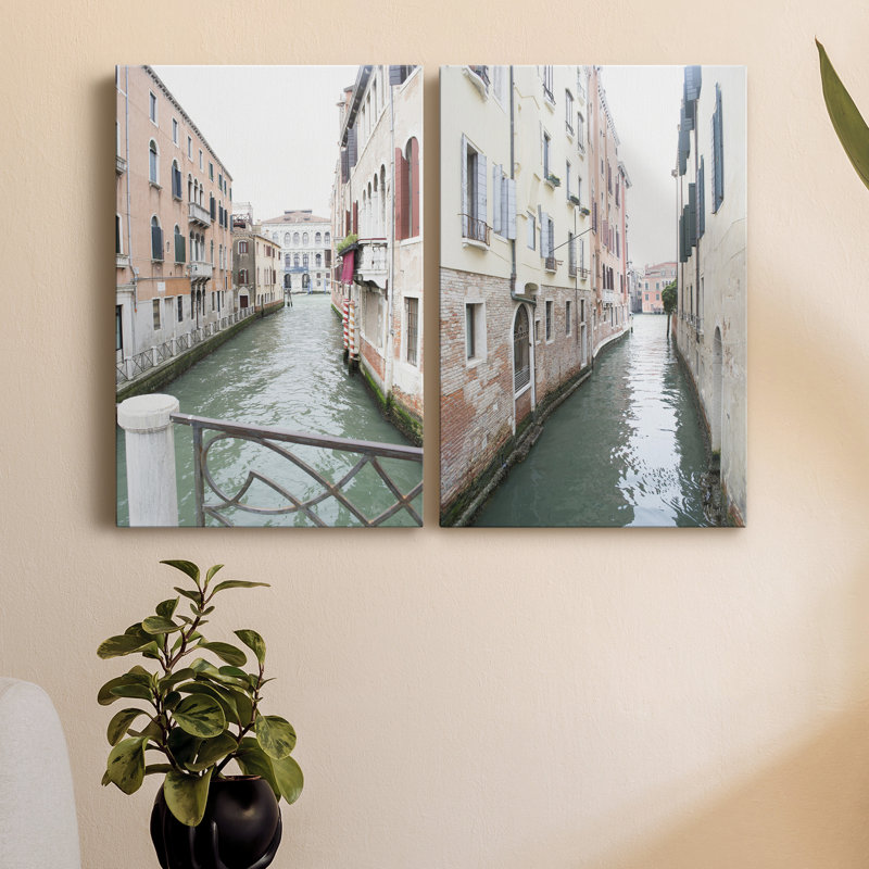 «Venice Canal I», ensemble de 2 reproductions de photos, H 36 po x l 24 po x P 1 po, Toile tendue