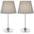 Lamas 17.5" Clear Bedside Table Lamp Set