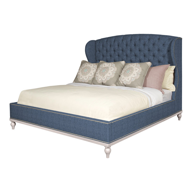 Emma Queen Upholstered Panel Bed, Navajo, Yes, Navada Blue