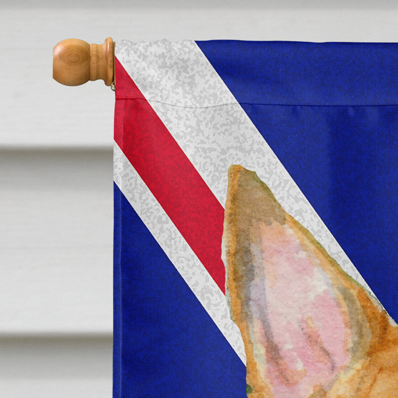 40 x 28 po en polyester britannique 2 faces english union jack drapeau maison, Bull terrier (beige et blanc)