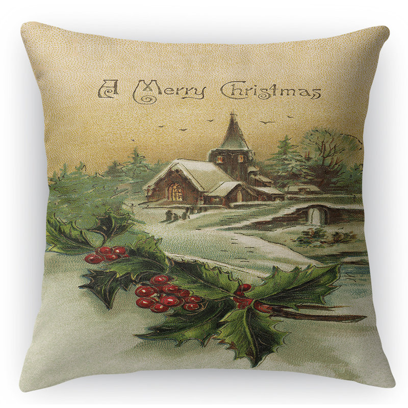 Coussin décoratif intérieur / extérieur Christmas Mistletoe, 18" x 18", Carré