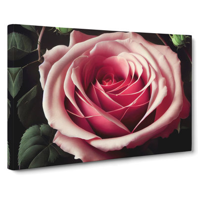 Sparkling Rose Flower - Wrapped Canvas
