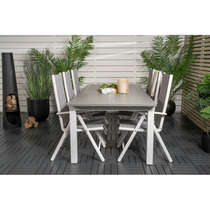 Jayesh 6 - Person Patio Dining Set with Extendable Rectangular Table